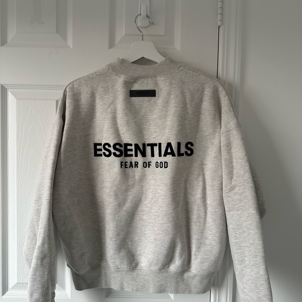 Fear of God Essentials Light Gray Crewneck Sweater